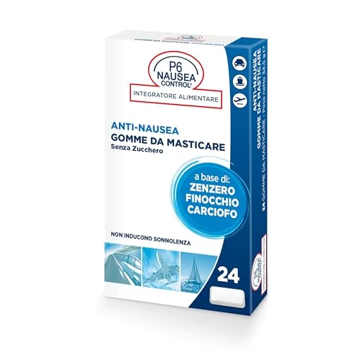 Consulteam P6 Nausea Control - Anti-Nausea Gomme da Masticare, 24 gomme