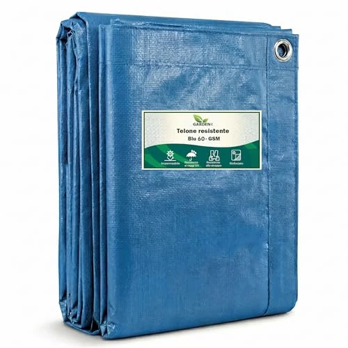 Offerta a tempo: GARDENIX Telone multiuso in tessuto, colore blu, 60 g/m² (5 m x 8 m) - 0.00% da 37.38 € a 37.38 €