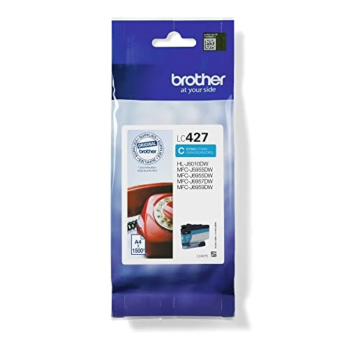 Limitiertes Angebot: Original Brother Tintenpatrone LC-427C Cyan für ca. 1.500 Seiten, für MFC-J5955DW, MFC-J6955DW, MFC-J6957DW, HL-J6010DW Standard von 36.09 EUR auf 31.42 EUR (Spare 13%)