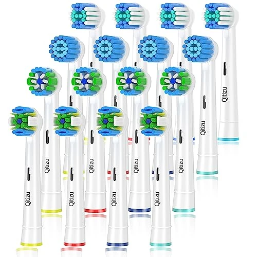 Limited-time offer: Qitizu Toothbrush Head Compatible with Braun Oral B Electric Toothbrush, Replacement Toothbrush Heads Fit for Oral b Vitality Pro Smart Genius Teen Series Electric Toothbrush 16Pcs (White) from 8.99 GBP to 7.64 GBP (save 15%)