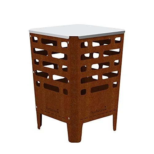 Barbecook brasero Jill en Acier corten, brasero pour l'extérieur, 38x38x55cm, Marron