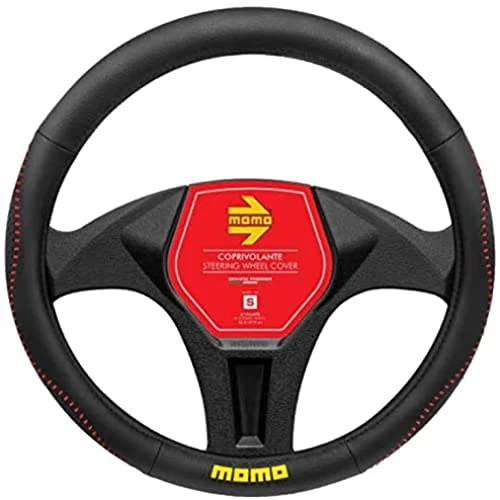 MOMO STREET UNIVERSAL STEERING WHEEL COVER BLACK AND RED