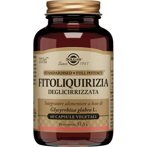 Solgar FITOLIQUIRIZIA DEGLICIRRIZZATA, 60 capsule vegetali – Glycyrrhiza glabra – funzione digestiva