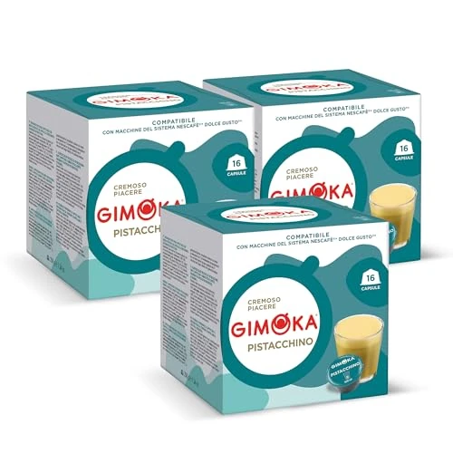 Gimoka Compatible Capsules Dolcegusto, Gusto Pistackino, Pistachio, 48 Capsules