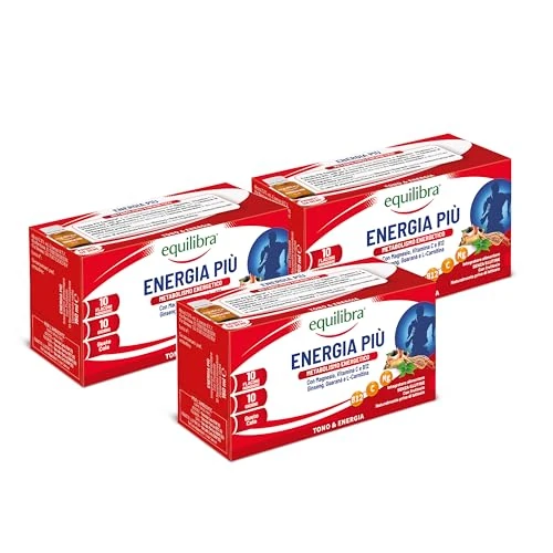 Offerta a tempo: Equilibra Integratori Alimentari - Energia Più - 3 Confezioni da 10 Flaconcini (30 Flaconcini) — 66% da 22,99 € a 7,90 €