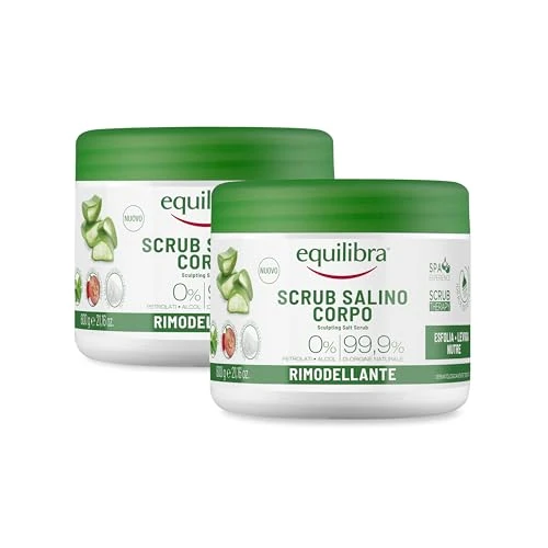 Oferta limitada: Equilibra Exfoliante corporal con sal remodelante, exfoliante corporal a base de aloe vera, suaviza y nutre la piel, mezcla de sales marinas acción antiagua, aceites naturales y extractos vegetales, 2 de 21.29 EUR a 21.29 EUR (ahorro 0%)