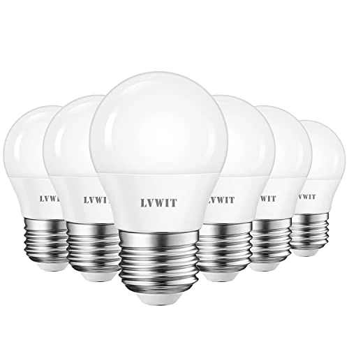 Limited offer: LVWIT E27 Edison Golf Ball Bulb, G45 E27 LED Globe Bulb 60W Equivalent,6.5W 806 Lumen,2700K Warm White Screw Globe Bulbs,G45 Golf Ball Energy Saving Light Bulbs,220-240V, Non-Dimmable, 6 Pack from 15.99 EUR to 13.59 EUR (save 15%)