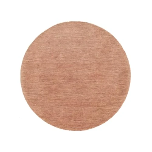 RugVista Handloom Oriental Shaggy/Handloom rug, Ø 150 cm, Round, Carpet, Medium Pile, Dry Clean, Living Room, Dining Room, BedroomHallway, Handmade, Terracotta