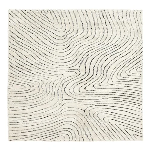 Limitiertes Angebot: RugVista Chaima, Teppich, Moderne Teppiche, 240 x cm, Quadratisch, Niedriger Stapel, Nur chemische Reinigung, Oeko_tex_100, Cremeweiß/Schwarz von 265.00 EUR auf 216.00 EUR (Spare 18%)