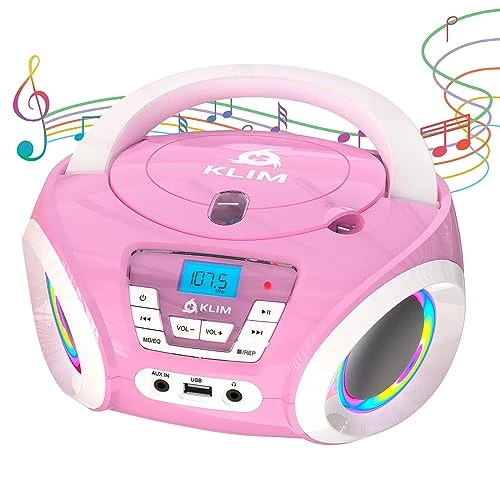 Oferta limitada: KLIM Candy Reproductor de CD para niños - Nuevo - Radio FM y baterías Incluidas - Radio CD con Altavoces, USB, AUX - El Regalo Ideal para niños y niñas - Rosa de 59.97 EUR a 39.97 EUR (ahorro 33%)