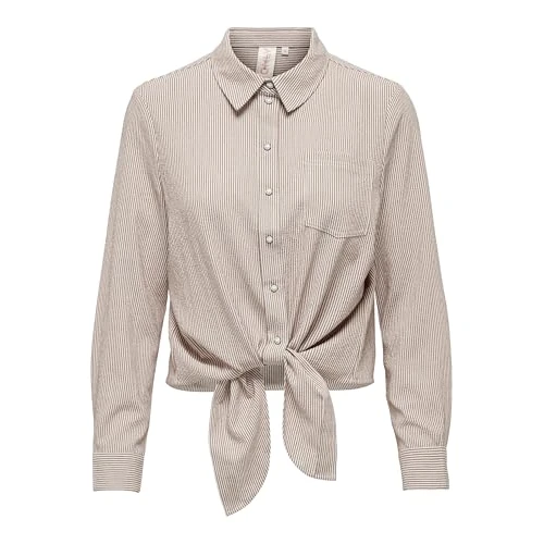 ONLY Onllecey LS Knot Camicia Noos Wvn Donna, Cocco tostato, XL