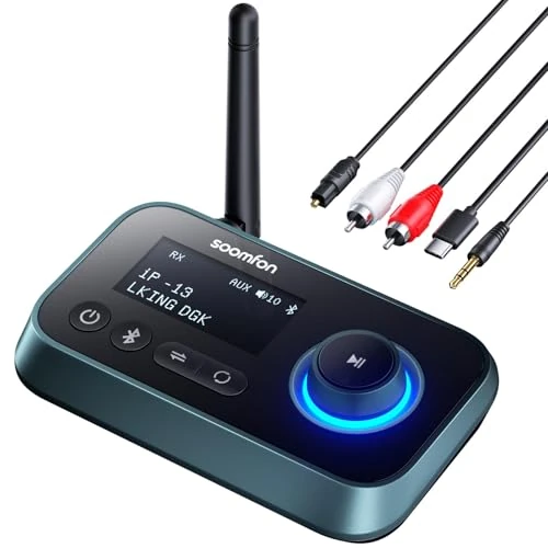 Limited-time offer: SOOMFON Bluetooth 5.3 Transmitter Receiver for TV to 2 Headphones from $24.99 to $24.99 (save 0.00%)