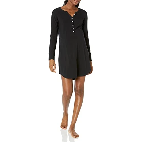 Limitiertes Angebot: Amazon Essentials Damen Umstands-Stillnachthemd, Schwarz, XS von 23.90 EUR auf 23.90 EUR (Spare 0%)