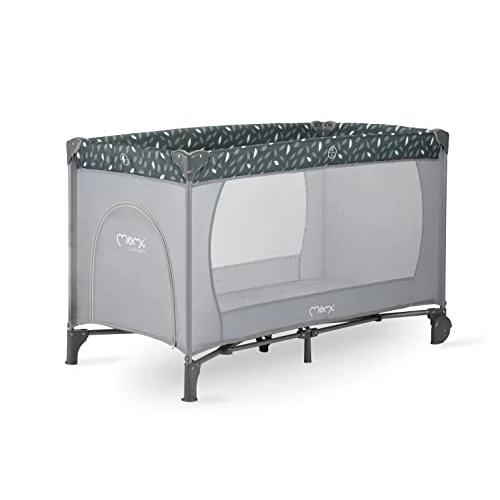 Momi BELOVE Łóżko podróżne dla dzieci do 15 kg masy ciała, szer. 65 x dł. 125 x wys. 78 cm (składane, 21 x 23 x 80 cm), dziecięce łóżko podróżne z materacem, 2 kółkami, torba transportowa