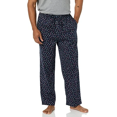 Amazon Essentials Men's Straight-Fit Woven Pyjama Bottoms with Pockets, Navy Paisley, 3XL