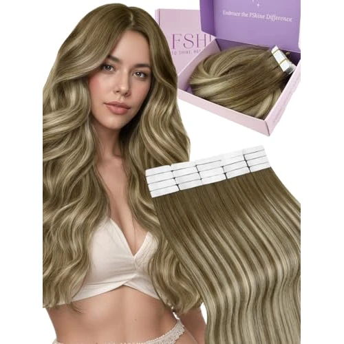 Offerta a tempo: Fshine Extension Capelli Veri Biadesivo 30g 30cm Balayage Biondo Platino - -9.91% da 24.51 € a 26.94 €