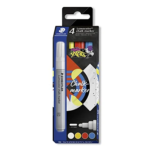 Zeitlich begrenztes Angebot: STAEDTLER Lumocolor 344 Chalk Marker – 4er Set, 2,4 mm von 12.29 € auf 12.29 € (0.00% Rabatt)