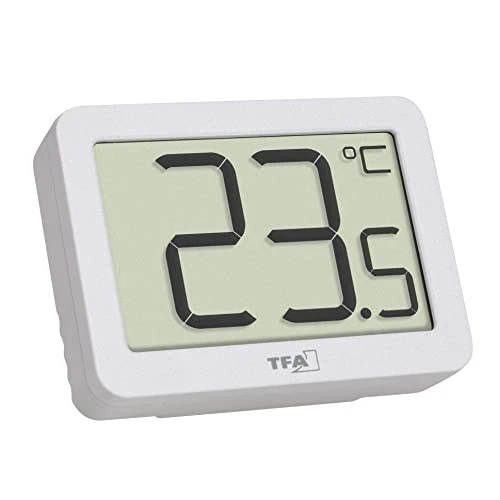 Limited offer: TFA Dostmann Digital Indoor Thermometer, 30.1065.02, Room Temperature Monitor, Mini Thermometer, Max-Min, -10 to +60∞C, Magnetic or Stand, Small, White from 15.83 EUR to 15.83 EUR (save 0%)