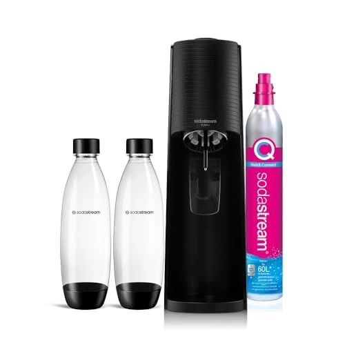 Limited-time offer: Sodastream Terra Value Pack Sparkling Water Maker with 2 x 1 L Dishwasher Safe Cast Bottles and 1 x Quick Connect CO2 Cylinder for Making up to 60 L of Sparkling Water, Matt Black from 119.99 GBP to 69.99 GBP (save 42%)