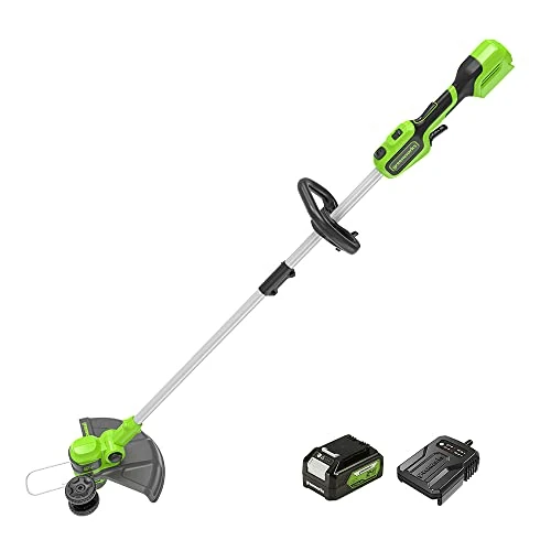 Offre limitée : Greenworks Débroussailleuse à Fil Électrique 230V, Moteur Électrique 40cm Largeur de Coupe 2mm Fil, Tête d'Alimentation par Frappe au Sol Semi - Automatique GST1246 de 99.99 EUR à 74.99 EUR (remise 25%)