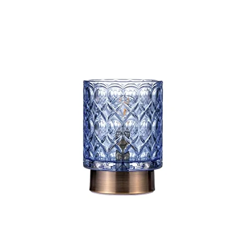 Offre limitee: Pauleen 48242 Chic Glamour Lampe de table mobile en verre avec fonction minuteur Batterie 6H Sans câble Bleu/laiton de 22.49 EUR a 13.56 EUR (economie 40%)