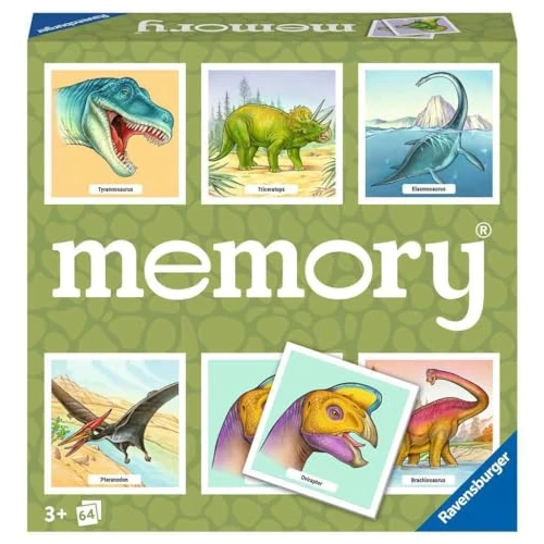 Ravensburger Memory® Dinosaurier - 20924 - der Spieleklassiker für Dino-Fans, Merkspiel für 2-8 Spieler ab 3 Jahren