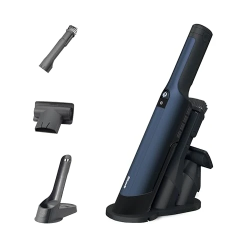 Shark WandVac 2.0 Cordless Handheld Vacuum Cleaner, Small and Light, Powerful Handheld Vacuum with Brush/Handle and Multi-Surface Tools, Charging Base, Blue WV270EU