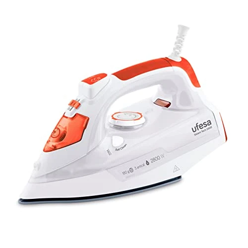 Limited offer: UFESA Steam Tech 2800 Steam Iron 2800W, Steam Flow 0-30 g/min, Pressing Function 180 g, Ceramic Sole, Steam or Dry Sole, Triple Anti-Limescale System, Anti-Drip White/Red from 28.99 EUR to 15.54 EUR (save 46%)