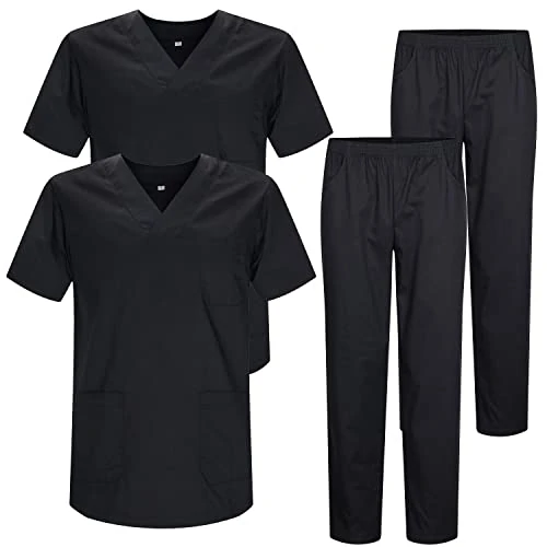 MISEMIYA - Pack * 2 Pcs - CASACA Y PANTALÓN SANITARIOS UNISEX UNIFORMES SANITARIOS MÉDICOS 2-817-8312 - S, Czarny 22