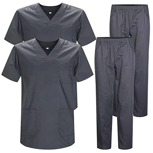 MISEMIYA - Pack * 2 Pcs - Uniforms Unisex Scrub Set – Medical Uniform with Scrub Top and Pants - Ref.2-8178 - 5XL, Gray 22