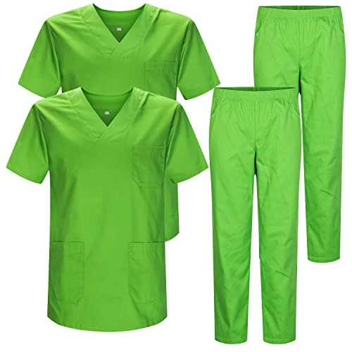 MISEMIYA - Pack * 2 Pcs - Unisex-Schrubb-Set - Medizinische Uniform mit Oberteil und Hose ref.2-8178 - 4XL, Apfelgrün 22