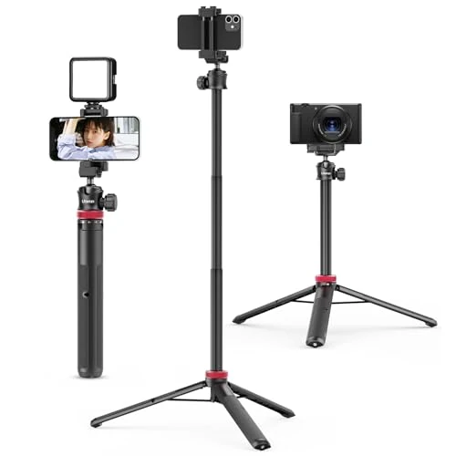 Offerta a tempo: ULANZI MT-44 Treppiede Smartphone 147 cm, 2 in 1 Bastone Selfie con Telecomando, Treppiede Fotocamera, Testa a Sfera 360° e Cold Shoe,Compatto Selfie Stick per Samsung Sony Canon Nikon iPhone 18pro 15 - 0.00% da 29.99 € a 29.99 €