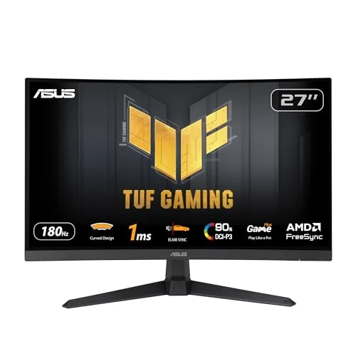 Offerta a tempo: ASUS TUF Gaming VG27VQ3B Monitor Gaming Curvo da 27” pollici Full HD,180Hz ELMB SYNC, FreeSync, Tempo di Risposta 1ms, 90% DCI-P3, DisplayWidget Center, Nero - 0% da 139.00 € a 139.00 €