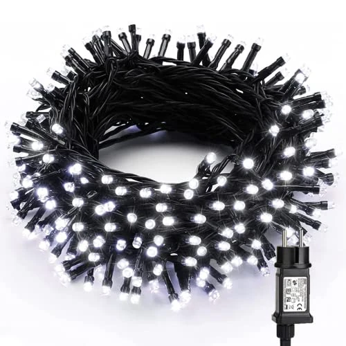 Offerta a tempo: PhilzOps Catena di Luci Natale Decorazione Interno, 200 LED 20M Catene Luminose Impermeabile Esterno Decorative 8 Modalità Stringa Luci Led per Festa Nozze Matrimonio Albero di Natale (Bianco Freddo) - 33% da 19.99 € a 13.37 €