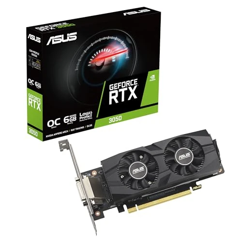 ASUS NVIDIA GeForce RTX 3050 LP BRK OC Edition Scheda Video 6 GB GDDR6, Multiprocessore Streaming NVIDIA Ampere, Resistenza alla Polvere IP5X, Auto-Extreme, GPU Tweak III, Nero, RTX3050-O6G-LP-BRK
