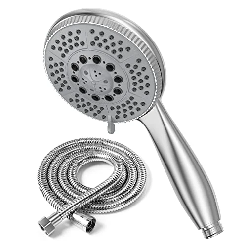 Offre limitée : Vinabo Pommeau de Douche 5 Fonctions avec Tuyau 1,5m, Chromé, flexible inox de 13.99 € à 13.29 € (5% de remise)
