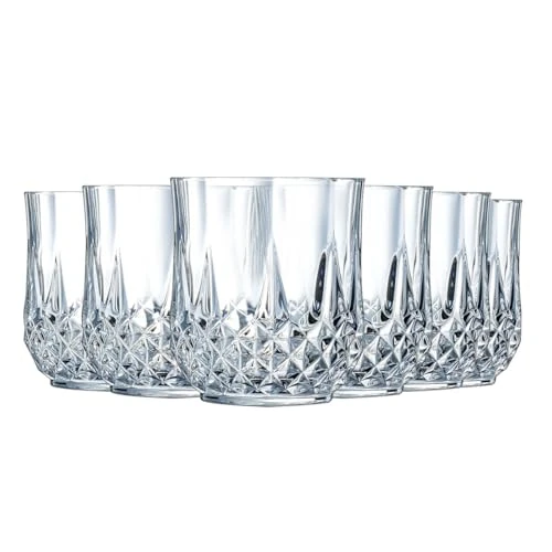 Offerta a tempo: Cristal D'arques Paris Collezione Longchamp - 6 bicchieri bassi da 32 cl, in Kwarx, lucidi, trasparenza e resistenza - 20% da 30.99 € a 24.75 €