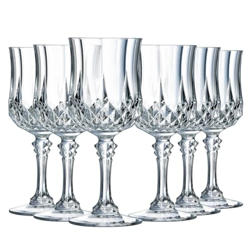 Offerta a tempo: Cristal d'Arques Paris Longchamp Collection - 6 bicchieri da vino 25 cl in Kwarx, lucentezza, trasparenza e alta resistenza, modellature iconiche, realizzati in Francia - 46% da 54.00 € a 29.21 €