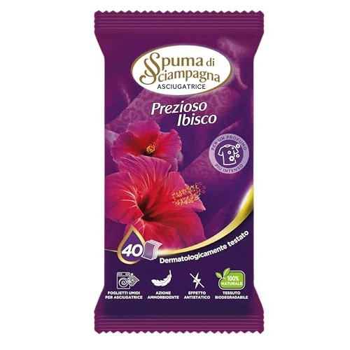 Offerta a tempo: Spuma di Sciampagna - Foglietti Asciugatrice Ibisco 40 Foglietti - 0.00% da 3.99 € a 3.99 €