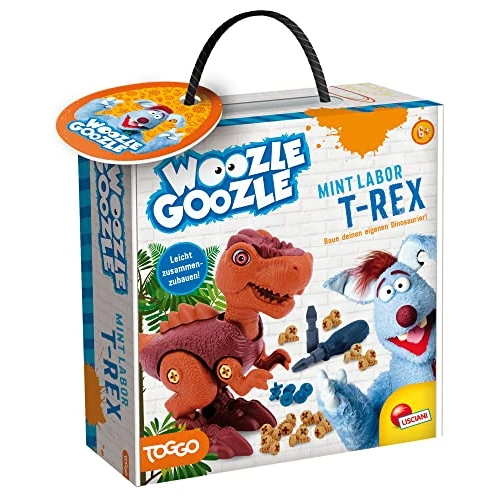 Lisciani - WOOZLE GOOZLE - T-Rex Dinosaurier - Bauspiel Für Kinder ab 6 Jahren - Dinosaurier Spielzeug Zu Montieren - Bewegt Sich Durch Räder unter den Beinen