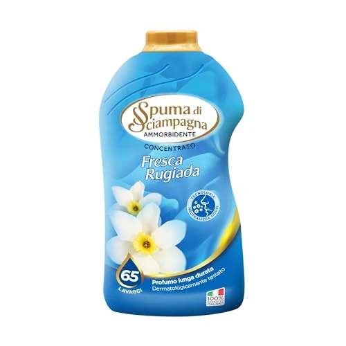 Offerta a tempo: Spuma di Sciampagna - Ammorbidente Lavatrice Liquido Fragranza Fresca Rugiada, Formula Concentrata Neutralizza Odori Efficace Anche a Basse Temperature - 1300 ml - 65 Lavaggi - 33% da 3.69 € a 2.49 €