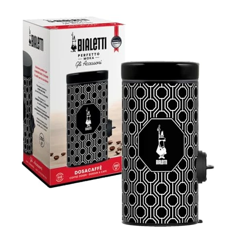Bialetti, Kaffeepulver-Dosierer, Deckel mit Markierungen, passend für jedes Moka-Modell von 1 Tasse bis 9 Tassen, ideal für 250 g gemahlenen Kaffee, schwarz