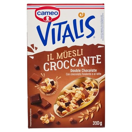 Offerta a tempo: Cameo Vitalis Muesli - Croccante con Fiocchi Integrali di Avena Cioccolato Fondente e al Latte — 49% da 3,85 € a 1,98 €