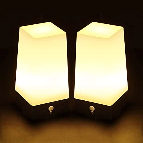 Guijiyi Battery Lamps Indoor, Portable PIR Motion Sensor LED Night Light, Wireless Battery Operated Lamp Moving Table Lamp Bedside Lamp for Kids Room, Nursery, Living, Bedroom, Hallway, Stair