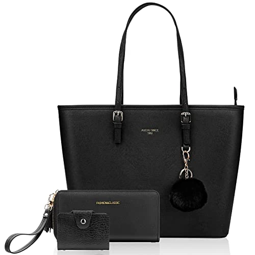 Offerta a tempo: URAQT Borse Tote Donna, Borse a Spalla da Donna con Portafogli e Portacarte da Donnas, Borsa per Laptop da 15,6 Pollici in PU Pelle, Borsa tote shopper grande capacità donnas, per Feste, Scuola,Lavoro - 0.00% da 35.99 € a 35.99 €