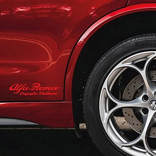 Stickers compatibel met Alfa Romeo Giulietta Mito Stolz Italiano voor zijspiegel rok (rood)