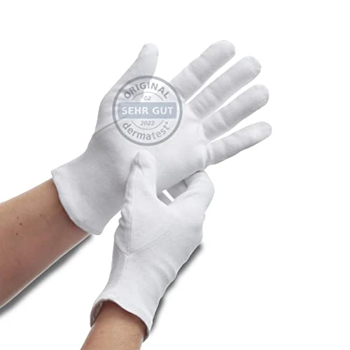 Tijdelijke aanbieding: DarBene Katoenen Handschoenen Eczeem, Zacht, M, 1 paar, Wit | Stoffen Handschoenen, Cotton Gloves, 100% Katoen, Voor Droge Handen, Wasbaar, Herbruikbaar, Vochtinbrengend van 4.96 € naar 4.21 € (15% korting)