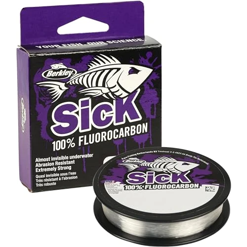 Limitiertes Angebot: Berkley Sick Fluorocarbon-Vorfachmaterial – durchsichtige Fluoro-Carbon-Angelschnur, schnell sinkendes und unsichtbares Raubfisch-Angelvorfach, 50 m, farblos von 9.99 EUR auf 9.99 EUR (Spare 0%)