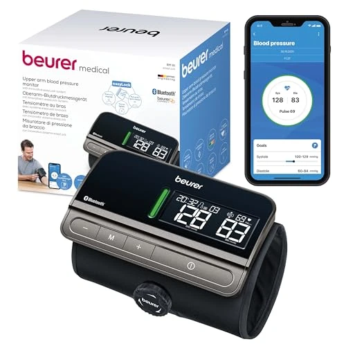 Offerta a tempo: Beurer BM 81 easyLock Misuratore da braccio, facile uso senza cavi, clinicamente validato, polsino a chiusura rotante, misurazione rapida e delicata, app e trasferimento su Apple Health - 43% da 149.99 € a 84.99 €