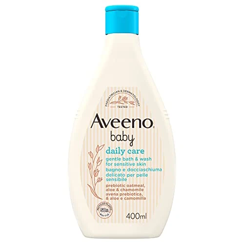Aveeno Baby Daily Care Zachte bad- en douchegel voor kinderen, voor dieptereiniging van gevoelige huid, babydouchegel met haver, 400 ml